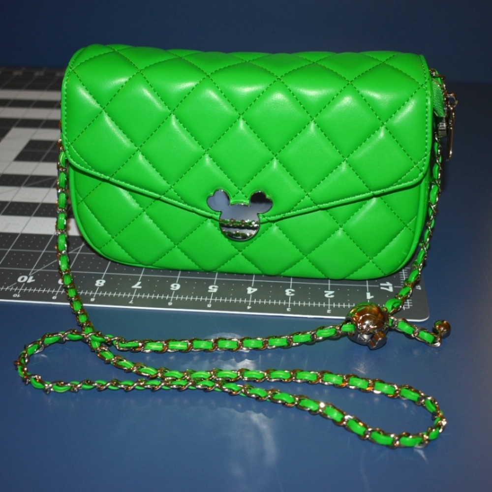 Lime green mickey inspired bag